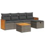 6-piece garden furniture set with gray synthetic rattan cushions | Foro24|Onlineshop| Casa, Jardín y Más Foro24.es