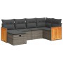 6-piece garden furniture set with gray synthetic rattan cushions | Foro24|Onlineshop| Casa, Jardín y Más Foro24.es