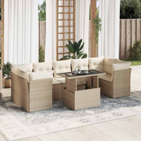 Garden sofa set with 8 pieces of synthetic beige rattan and cushions. | Foro24|Onlineshop| Casa, Jardín y Más Foro24.es