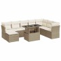 Garden sofa set with 9-piece synthetic rattan beige cushions. | Foro24|Onlineshop| Casa, Jardín y Más Foro24.es