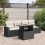 Gartenmöbel-Set 5-teilig mit schwarzen Polstern aus synthetischem Rattan | Foro24|Onlineshop| Casa, Jardín y Más Foro24.es