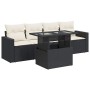 5-piece garden furniture set with black synthetic rattan cushions | Foro24|Onlineshop| Casa, Jardín y Más Foro24.es