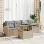 Gartensofa-Set mit 5-teiligen Kissen aus synthetischem Rattan in Beige. von , Gartensets - Ref: Foro24-3326240, Preis: 432,67...