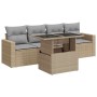 Gartensofa-Set mit 5-teiligen Kissen aus synthetischem Rattan in Beige. von , Gartensets - Ref: Foro24-3326240, Preis: 432,67...