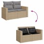 Gartensofa-Set mit 5-teiligen Kissen aus synthetischem Rattan in Beige. von , Gartensets - Ref: Foro24-3326240, Preis: 432,67...