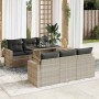 7-piece garden sofa set with light gray PE rattan cushions | Foro24|Onlineshop| Casa, Jardín y Más Foro24.es