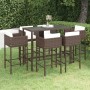 7-piece garden bar set with brown synthetic rattan cushions by vidaXL, Garden sets - Ref: Foro24-3094795, Price: 568,72 €, Di...