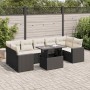 Garden sofa set with 8 pieces of black synthetic rattan and cushions. | Foro24|Onlineshop| Casa, Jardín y Más Foro24.es