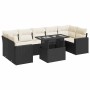 Garden sofa set with 8 pieces of black synthetic rattan and cushions. | Foro24|Onlineshop| Casa, Jardín y Más Foro24.es