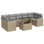 Gartensofa-Set und Kissen, 8-teilig, aus synthetischem Rattan in Beige. | Foro24|Onlineshop| Casa, Jardín y Más Foro24.es