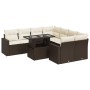 Gartensofa-Set, 9-teilig, mit braunen Kissen aus synthetischem Rattan. | Foro24|Onlineshop| Casa, Jardín y Más Foro24.es