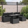 6-teiliges Gartensofa-Set und Kissen aus schwarzem Kunststoff-Rattan. | Foro24|Onlineshop| Casa, Jardín y Más Foro24.es