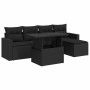 6-piece garden sofa set with black synthetic rattan cushions | Foro24|Onlineshop| Casa, Jardín y Más Foro24.es