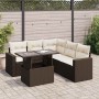 Set aus 6-teiligen Gartensofas und Kissen aus braunem Kunststoff-Rattan. | Foro24|Onlineshop| Casa, Jardín y Más Foro24.es