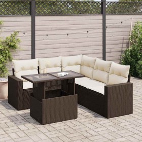 Set aus 6-teiligen Gartensofas und Kissen aus