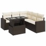 Set aus 6-teiligen Gartensofas und Kissen aus braunem Kunststoff-Rattan. | Foro24|Onlineshop| Casa, Jardín y Más Foro24.es