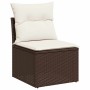 Set aus 6-teiligen Gartensofas und Kissen aus braunem Kunststoff-Rattan. | Foro24|Onlineshop| Casa, Jardín y Más Foro24.es