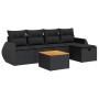 6-piece garden sofa set with black synthetic rattan cushions | Foro24|Onlineshop| Casa, Jardín y Más Foro24.es