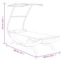 Sun lounger with cream curved solid wood canopy 100x190x134 cm by vidaXL, Outdoor beds - Ref: Foro24-313943, Price: 141,47 €,...