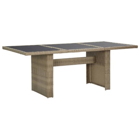 Mesa de comedor jardín vidrio y ratán PE marrón 200x100x74 cm de vidaXL, Mesas de jardín - Ref: Foro24-310141, Precio: 179,64...