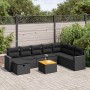 Garden sofa set with 9-piece black synthetic rattan cushions | Foro24|Onlineshop| Casa, Jardín y Más Foro24.es