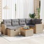 Garden set with 7 pieces of sofas and beige synthetic rattan cushions. | Foro24|Onlineshop| Casa, Jardín y Más Foro24.es