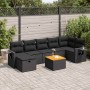 Garden sofa set with 8 pieces of black synthetic rattan and cushions. | Foro24|Onlineshop| Casa, Jardín y Más Foro24.es