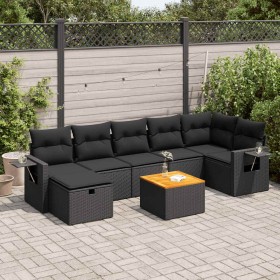 Gartensofa-Set und Kissen, 8-teilig, aus