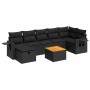 Garden sofa set with 8 pieces of black synthetic rattan and cushions. | Foro24|Onlineshop| Casa, Jardín y Más Foro24.es