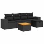 Set aus 6-teiligen Gartensofas und Kissen Kunstrattan schwarz | Foro24|Onlineshop| Casa, Jardín y Más Foro24.es