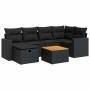 Set mit 7 Gartensofas mit Kissen Kunstrattan schwarz | Foro24|Onlineshop| Casa, Jardín y Más Foro24.es