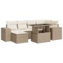 Set aus 7-teiligen Gartensofas und Kissen, synthetisches Rattan, beige | Foro24|Onlineshop| Casa, Jardín y Más Foro24.es