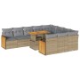 Set garden sofas and cushions 11 pcs synthetic rattan acacia beige | Foro24|Onlineshop| Casa, Jardín y Más Foro24.es