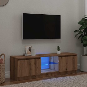 Mueble de TV luces LED madera roble artisan 120x30x36 cm de , Muebles TV - Ref: Foro24-856348, Precio: 78,01 €, Descuento: %