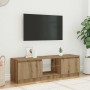 TV-Möbel LED-Leuchten Eiche handwerkliches Holz 120x30x36 cm von , TV-Möbel - Ref: Foro24-856348, Preis: 78,01 €, Rabatt: %