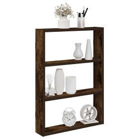 Wall shelf engineered smoked oak 43x9x60 cm