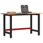 Solid wood workbench light brown oak 140x60x81.5cm | Foro24|Onlineshop| Casa, Jardín y Más Foro24.es