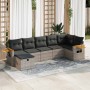 Set mit 7 Gartensofas mit Kissen synthetisches Rattangrau | Foro24|Onlineshop| Casa, Jardín y Más Foro24.es