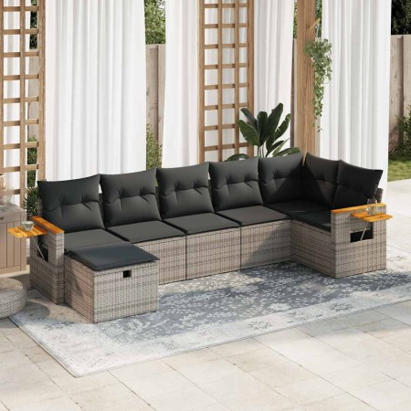 Set de sofás de jardín 7 pzas con cojines ratán sintético gris | Foro24|Onlineshop| Casa, Jardín y Más Foro24.es