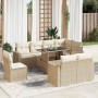 Set of garden sofas with cushions 9 pcs synthetic rattan beige | Foro24|Onlineshop| Casa, Jardín y Más Foro24.es