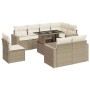 Set Gartensofas mit Kissen 9 Stück synthetisches Rattan beige | Foro24|Onlineshop| Casa, Jardín y Más Foro24.es