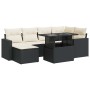 Set mit 7 Gartensofas mit Kissen Kunstrattan schwarz | Foro24|Onlineshop| Casa, Jardín y Más Foro24.es