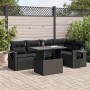 Set aus 6-teiligen Gartensofas und Kissen Kunstrattan schwarz | Foro24|Onlineshop| Casa, Jardín y Más Foro24.es