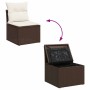 Set of 9 garden sofas and cushions synthetic rattan brown by , Garden sets - Ref: Foro24-3326504, Price: 669,86 €, Discount: %