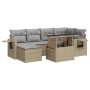 Set sofás de jardín 7 piezas y cojines ratán sintético beige by , Garden sets - Ref: Foro24-3326510, Price: 566,80 €, Discoun...