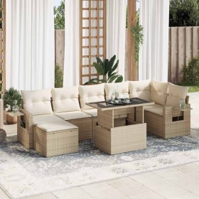 Set de sofás de jardín y cojines 8 piezas ratán sintético beige de , Conjuntos de jardín - Ref: Foro24-3326519, Precio: 686,5...