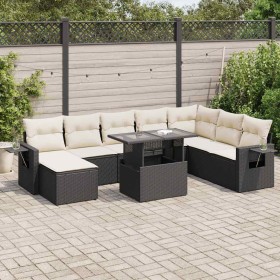 Set Gartensofas mit Kissen 9 Stück synthetisches