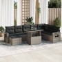 Set of garden sofas with cushions 9 pcs synthetic rattan gray | Foro24|Onlineshop| Casa, Jardín y Más Foro24.es