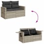 9-teiliges Gartenmöbel-Set und Kissen synthetisches Rattan hellgrau von , Gartensets - Ref: Foro24-3326533, Preis: 706,08 €, ...