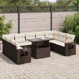 Set mit 10 Gartensofas und -kissen Kunstrattan braun von , Gartensets - Ref: Foro24-3326544, Preis: 726,81 €, Rabatt: %